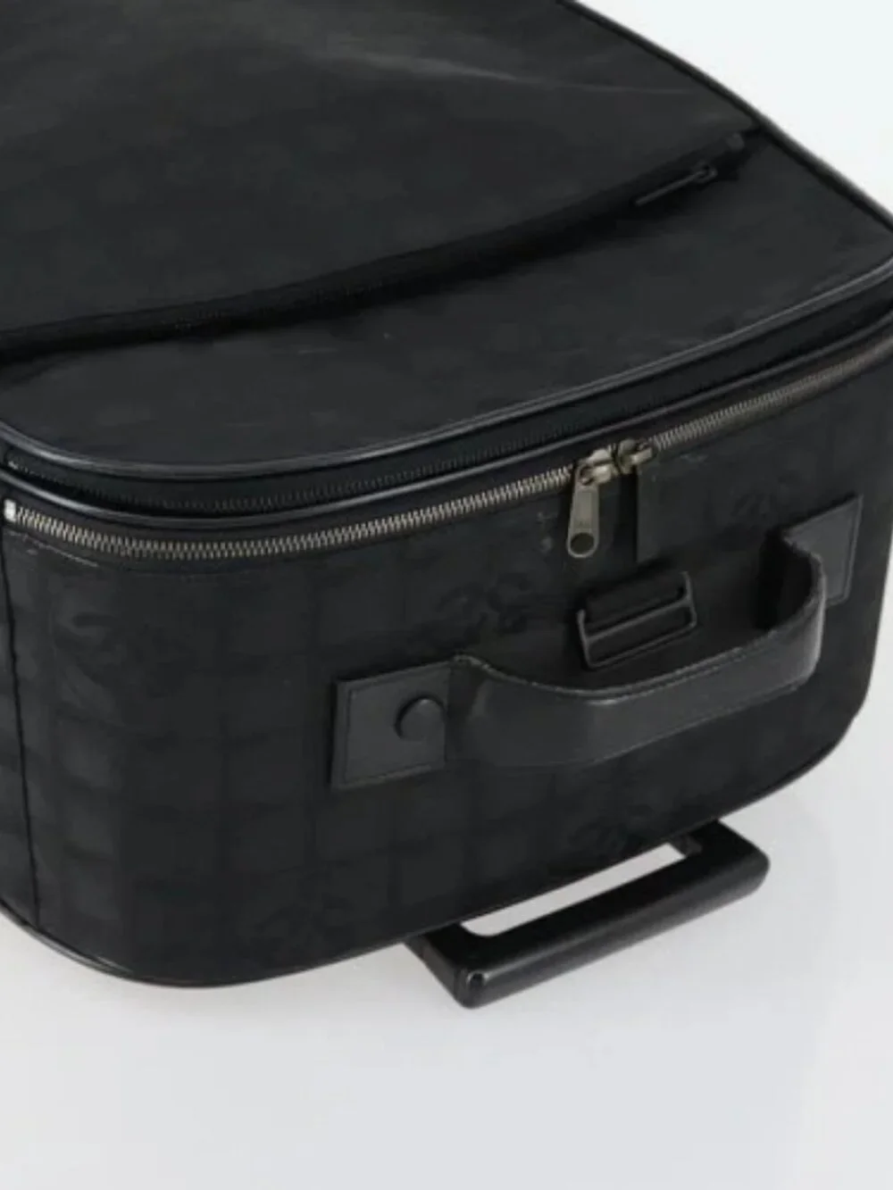 CHANEL New Travel Line Suitcase Nylon Black CC Auth bs31796
